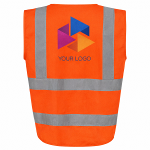 Branded hi-vis safety vest embroidered workwear for construction companies from Style Brands UK