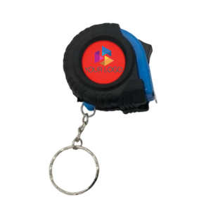 Branded tape measure keyring, a popular choice of branded merchandise for construction companies from Style Brands UK