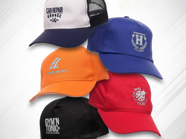 Custom branded caps and headwear with embroidered company logo